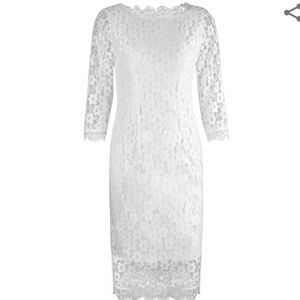 3/4 sleeve floral lace cocktail dress